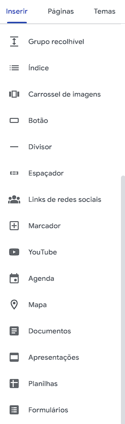 Google Sites: Conheça todas as funcionalidades do editor do Google Screenshot 13