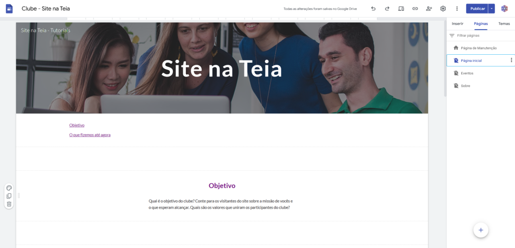 Como criar um blog Google Sites