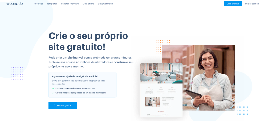 Como criar um blog Webnode